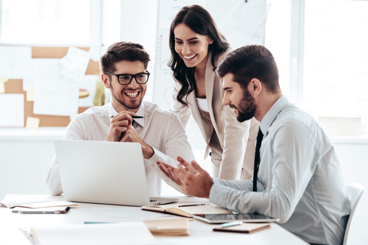 Financial advisors meeting with clients